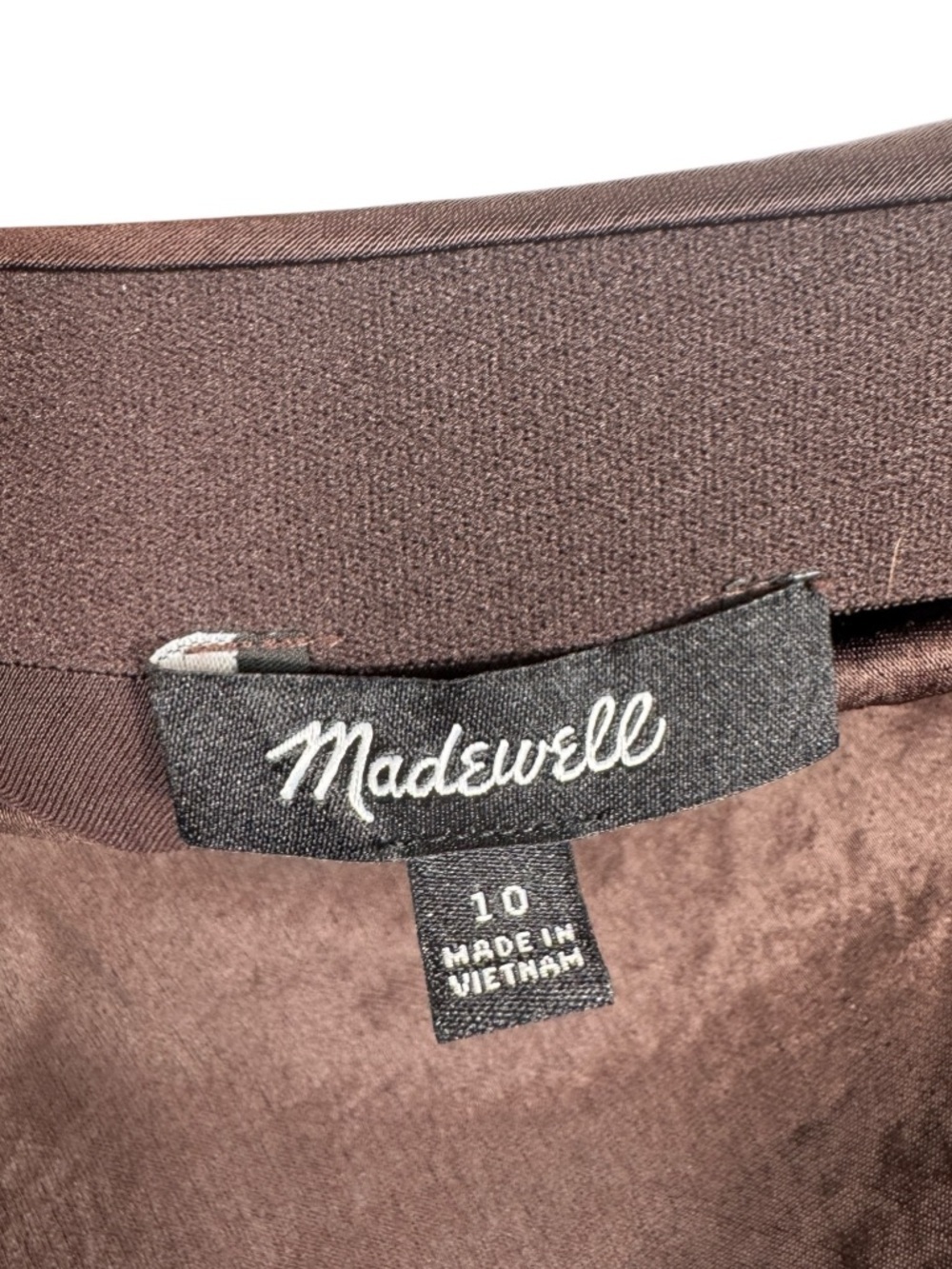 Madewell Satin Maxi Slip Skirt in Cherry Wood, Size 10 - Picture 9 of 13